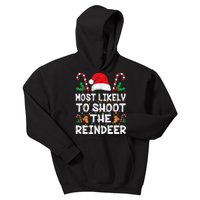 Most Likely To Shoot The Reindeer Santa Christmas Family Kids Hoodie