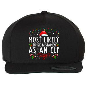 Most Likely To Be Mistaken As An Elf Funny Family Christmas Wool Snapback Cap