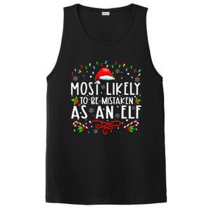 Most Likely To Be Mistaken As An Elf Funny Family Christmas PosiCharge Competitor Tank