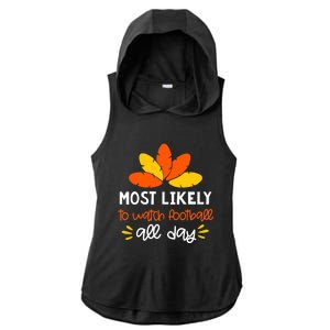 Most Likely to Matching Family Thanksgiving Pajamas Ladies PosiCharge Tri-Blend Wicking Draft Hoodie Tank