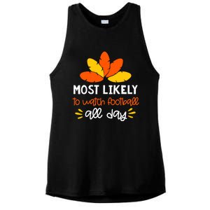 Most Likely to Matching Family Thanksgiving Pajamas Ladies PosiCharge Tri-Blend Wicking Tank