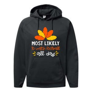 Most Likely to Matching Family Thanksgiving Pajamas Performance Fleece Hoodie