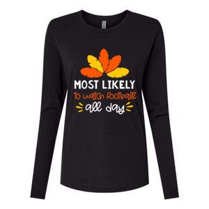 Most Likely to Matching Family Thanksgiving Pajamas Womens Cotton Relaxed Long Sleeve T-Shirt