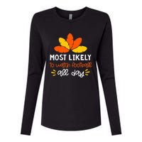 Most Likely to Matching Family Thanksgiving Pajamas Womens Cotton Relaxed Long Sleeve T-Shirt