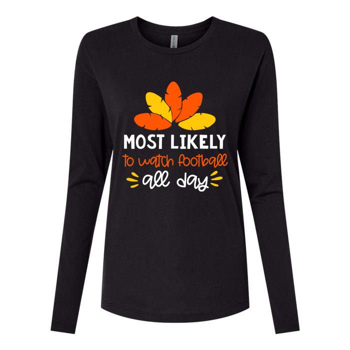 Most Likely to Matching Family Thanksgiving Pajamas Womens Cotton Relaxed Long Sleeve T-Shirt