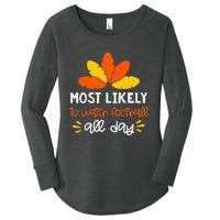 Most Likely to Matching Family Thanksgiving Pajamas Women's Perfect Tri Tunic Long Sleeve Shirt