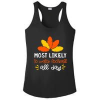 Most Likely to Matching Family Thanksgiving Pajamas Ladies PosiCharge Competitor Racerback Tank