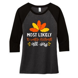 Most Likely to Matching Family Thanksgiving Pajamas Women's Tri-Blend 3/4-Sleeve Raglan Shirt