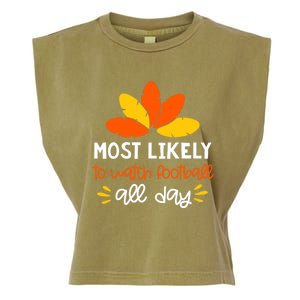 Most Likely to Matching Family Thanksgiving Pajamas Garment-Dyed Women's Muscle Tee