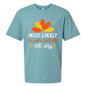 Most Likely to Matching Family Thanksgiving Pajamas Sueded Cloud Jersey T-Shirt