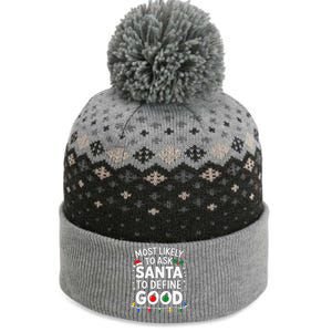 Most Likely To Ask Santa To Define Good Family Christmas The Baniff Cuffed Pom Beanie