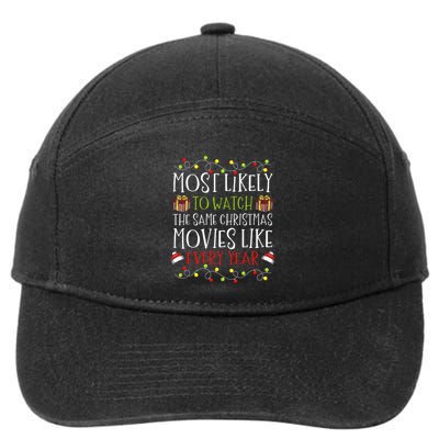 Most Likely to Watch The Same Christmas Movies Binge 7-Panel Snapback Hat