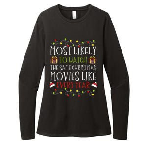 Most Likely to Watch The Same Christmas Movies Binge Womens CVC Long Sleeve Shirt