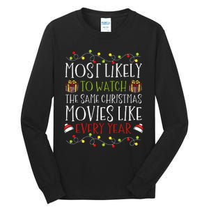 Most Likely to Watch The Same Christmas Movies Binge Tall Long Sleeve T-Shirt