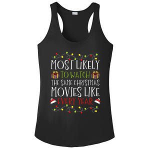 Most Likely to Watch The Same Christmas Movies Binge Ladies PosiCharge Competitor Racerback Tank