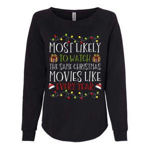 Most Likely to Watch The Same Christmas Movies Binge Womens California Wash Sweatshirt