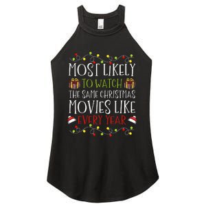 Most Likely to Watch The Same Christmas Movies Binge Women's Perfect Tri Rocker Tank