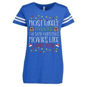 Most Likely to Watch The Same Christmas Movies Binge Enza Ladies Jersey Football T-Shirt