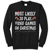 Most Likely To Play Video Games Funny Family Christmas Gamer Sweatshirt