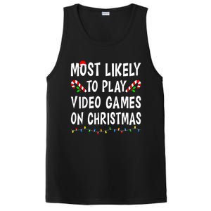 Most Likely To Play Video Games Funny Family Christmas Gamer PosiCharge Competitor Tank