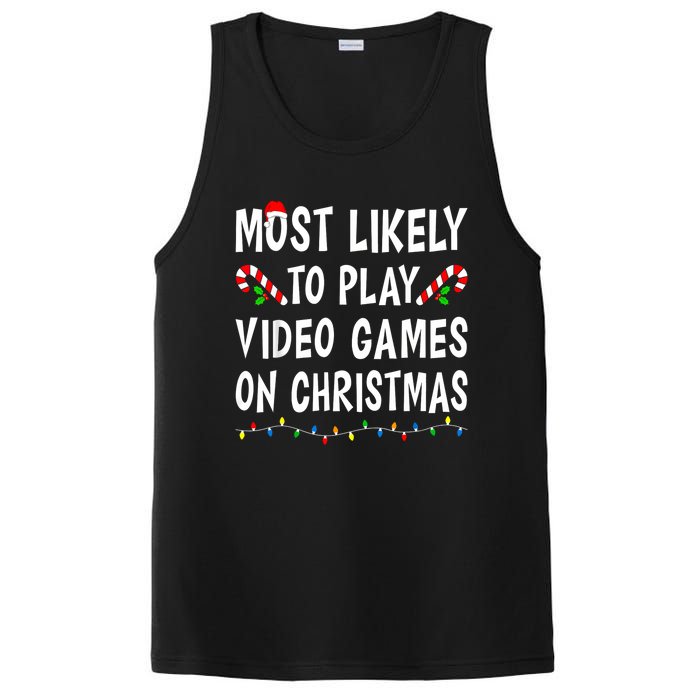 Most Likely To Play Video Games Funny Family Christmas Gamer PosiCharge Competitor Tank