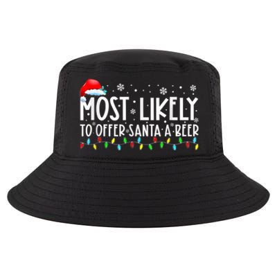 Most Likely To Offer Santa A Beer Funny Drinking Christmas Cool Comfort Performance Bucket Hat