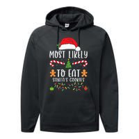 Most Likely To Eat Santa's Cookies Christmas Matching Family Performance Fleece Hoodie