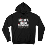 Most Likely To Drink All The Wine Santa Family Matching Hoodie