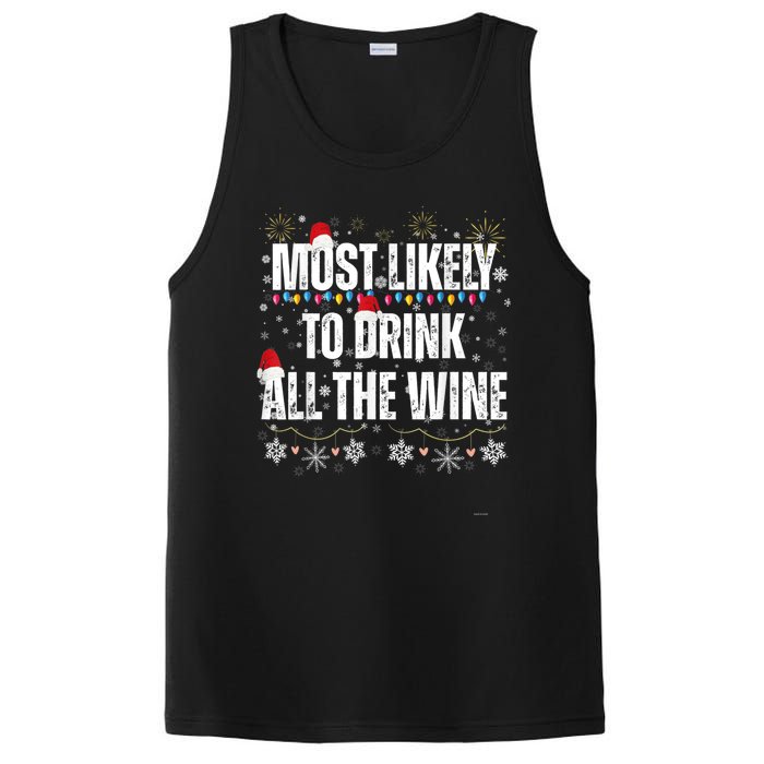 Most Likely To Drink All The Wine Santa Family Matching PosiCharge Competitor Tank