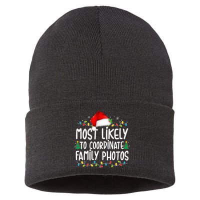 Most Likely To Coordinate Family Photos Christmas Sustainable Knit Beanie