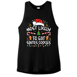 Most Likely To Eat SantaS Cookies Funny Christmas Ladies PosiCharge Tri-Blend Wicking Tank