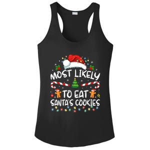 Most Likely To Eat SantaS Cookies Funny Christmas Ladies PosiCharge Competitor Racerback Tank