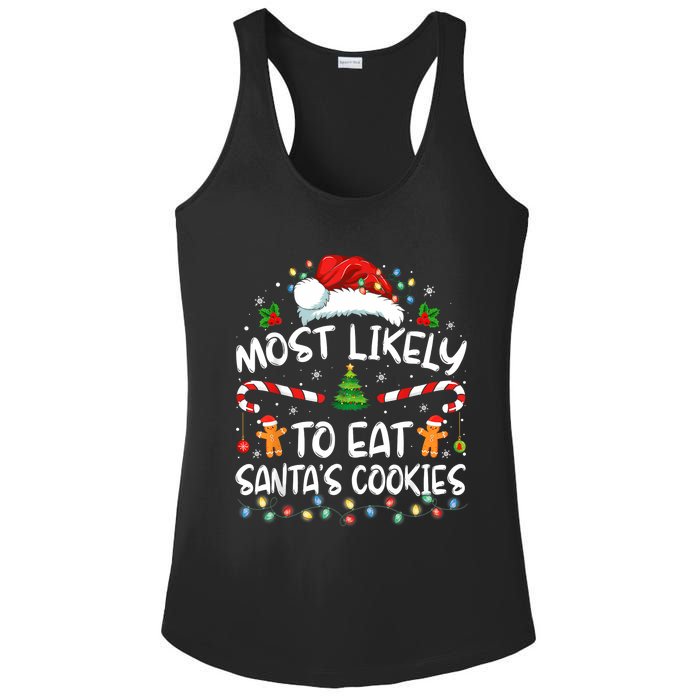 Most Likely To Eat SantaS Cookies Funny Christmas Ladies PosiCharge Competitor Racerback Tank