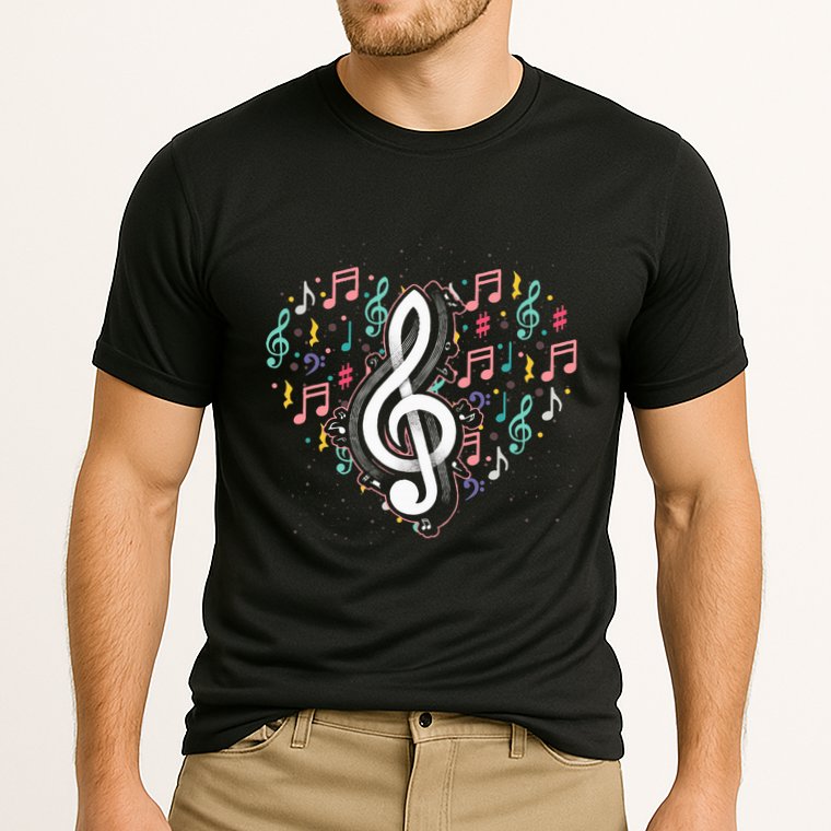 Music Lover Treble Clef Heart Music Notes Musician Music Cooling Performance Crew T-Shirt