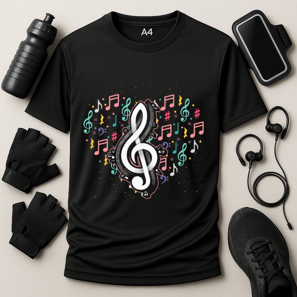 Music Lover Treble Clef Heart Music Notes Musician Music Cooling Performance Crew T-Shirt