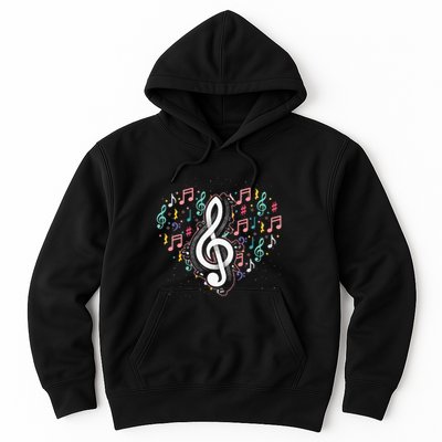 Music Lover Treble Clef Heart Music Notes Musician Music Hoodie