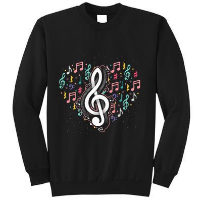 Music Lover Treble Clef Heart Music Notes Musician Music Sweatshirt