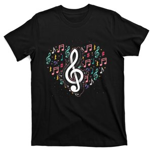 Music Lover Treble Clef Heart Music Notes Musician Music T-Shirt