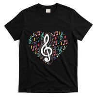 Music Lover Treble Clef Heart Music Notes Musician Music T-Shirt