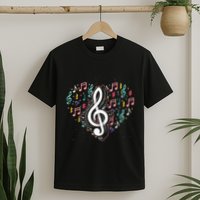 Music Lover Treble Clef Heart Music Notes Musician Music T-Shirt