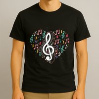 Music Lover Treble Clef Heart Music Notes Musician Music T-Shirt