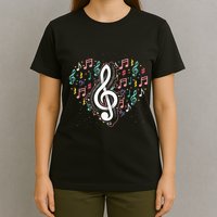Music Lover Treble Clef Heart Music Notes Musician Music T-Shirt