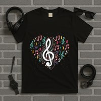 Music Lover Treble Clef Heart Music Notes Musician Music T-Shirt