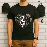 Music Lover Treble Clef Heart Music Notes Musician Music T-Shirt