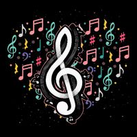 Music Lover Treble Clef Heart Music Notes Musician Music T-Shirt