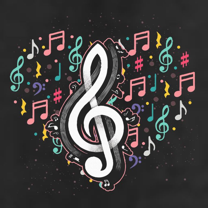 Music Lover Treble Clef Heart Music Notes Musician Music 11oz C Handle Ceramic Mug