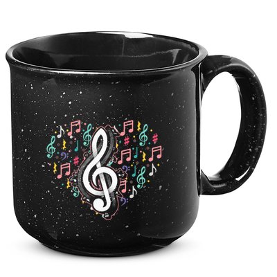 Music Lover Treble Clef Heart Music Notes Musician Music 15oz Campfire Ceramic Mug