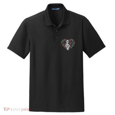 Music Lover Treble Clef Heart Music Notes Musician Music Dry Zone Grid Polo