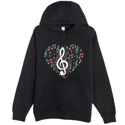 Music Lover Treble Clef Heart Music Notes Musician Music Premium Pullover Hoodie