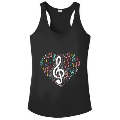 Music Lover Treble Clef Heart Music Notes Musician Music Ladies PosiCharge Competitor Racerback Tank